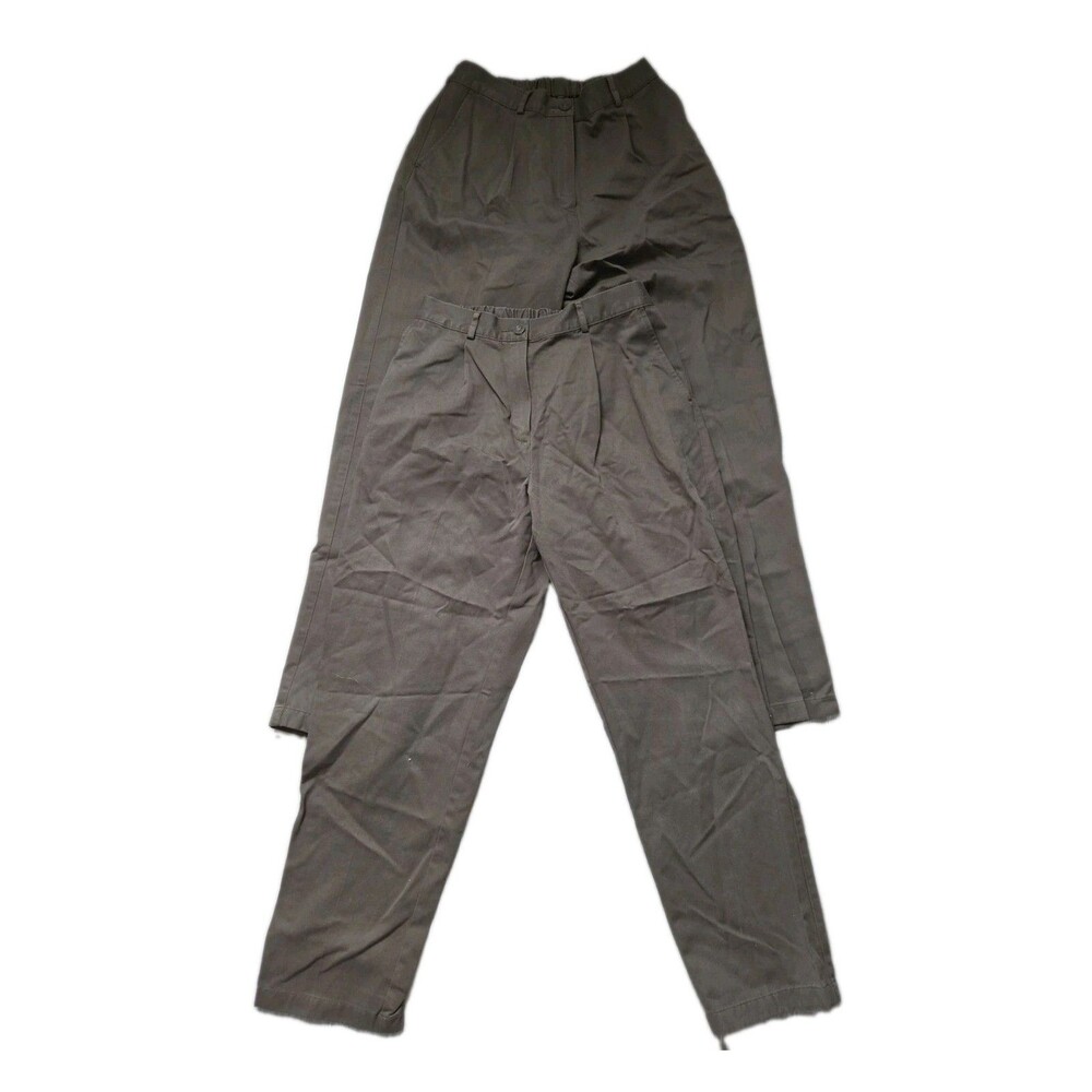 Lot Of 2 L.L.Bean Original Fit Khaki Pants Green Cotton Womens Sz 10 Reg EUC